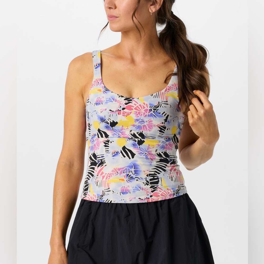 NWT free people FP Movement Never Better Long Tank, Mystic Floral Combo, Medium